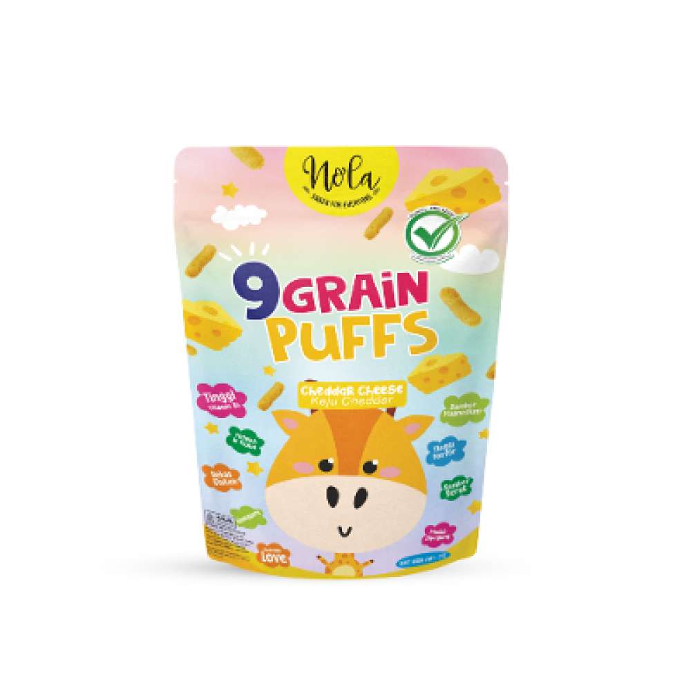 NOLA 9 GRAIN PUFFS CHEDDAR CHEESE 25GR