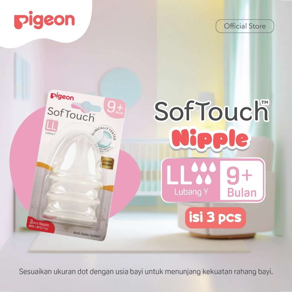 PIGEON SOFTOUCH PLUS NIPPLE 3PCS BLISTER LL
