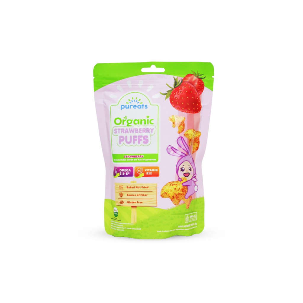 PUREATS STRAWBERRY PUFFS 30GR
