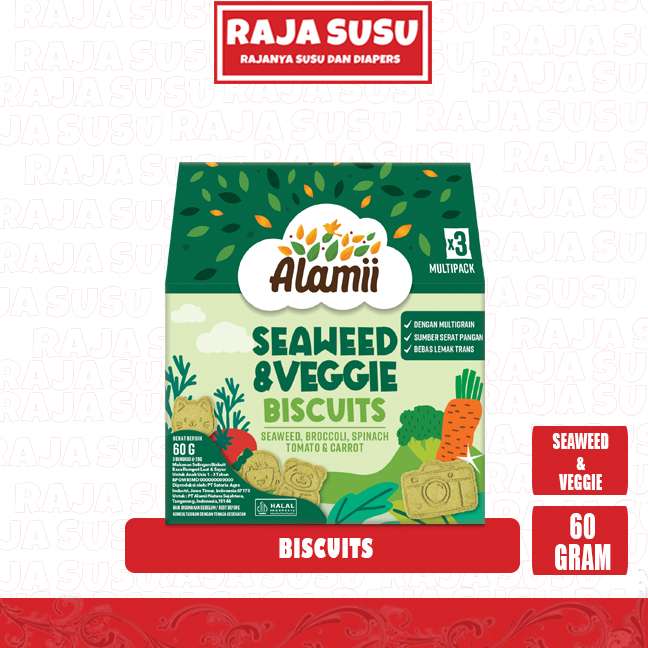ALAMII BISCUITS SEAWEED & VEGGIE 60GR