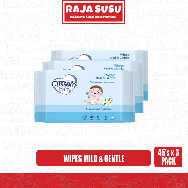 CUSSONS BABY WIPES MILD BIRU 45'S