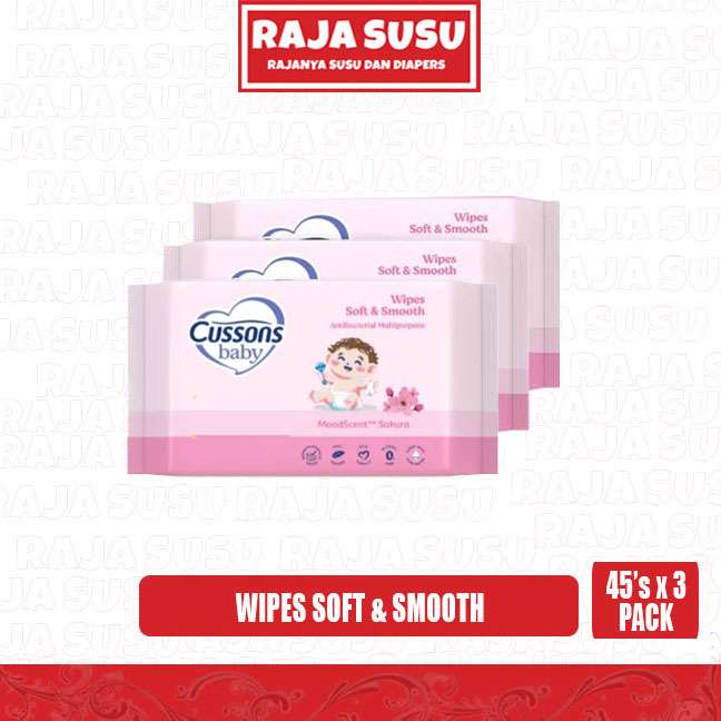 CUSSONS BABY WIPES S SMOOTH PINK 45'S