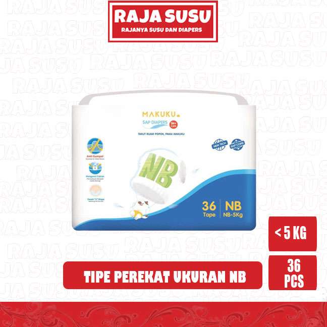 MAKUKU SAP DIAPERS SLIM CARE TAPE NB36
