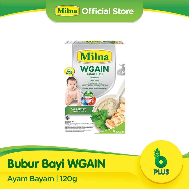 MILNA 6+ BUBUR KHUSUS AYAM BAYAM 120 GR