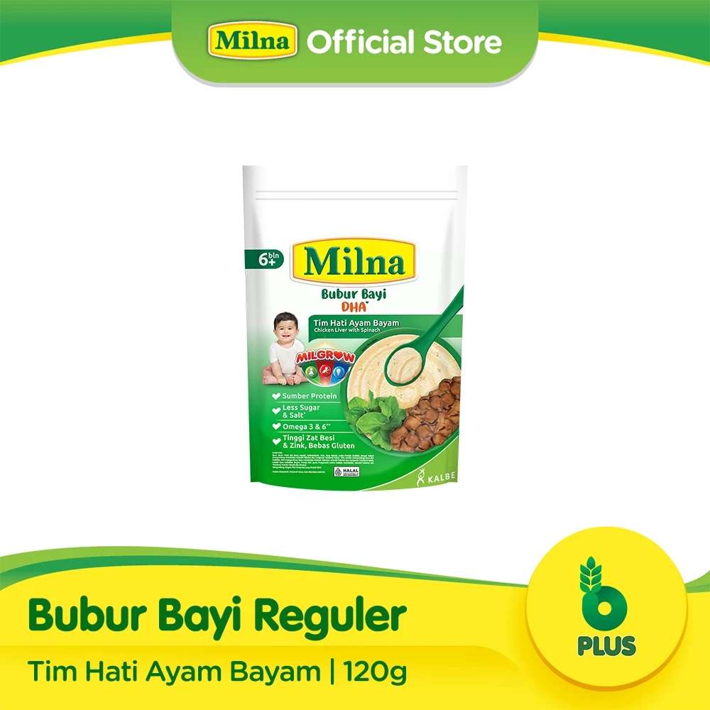 MILNA 6+ BUBUR TIM HATI AYAM BAYAM 120 GR