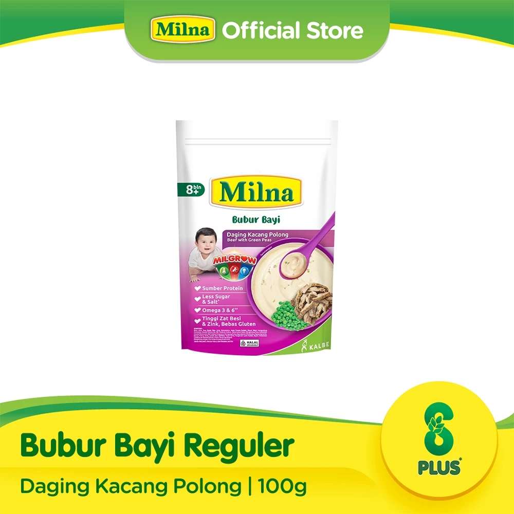 MILNA 8+ BUBUR SEMUR DAGING KACANG POLONG 100 GR