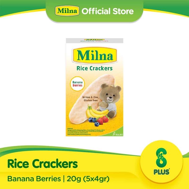 MILNA RICE CRACKERS BANANA BERRIES