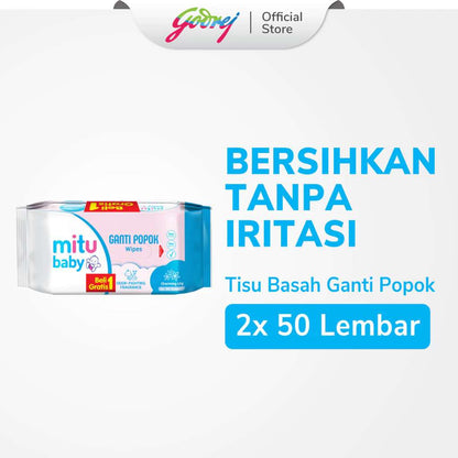 MITU BABY GANTI POPOK WIPES BLUE LILY 50'S