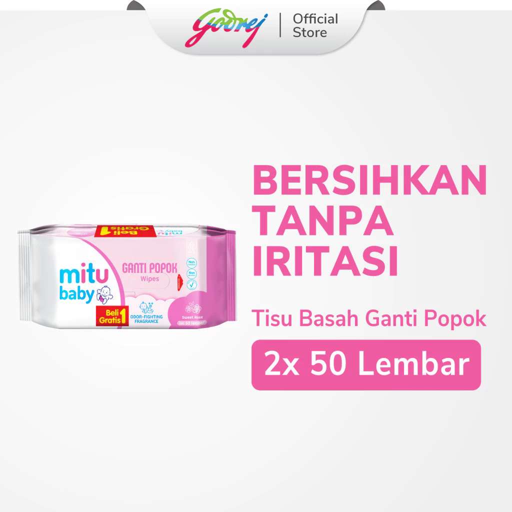 MITU BABY GANTI POPOK WIPES PINK ROSE 50'S