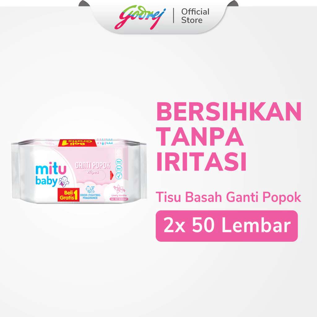 MITU BABY GANTI POPOK WIPES WHITE VANILLA 50'S