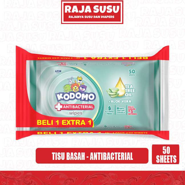 KODOMO WET WIPES ANTIBACTERIAL BAG 50S (10905)