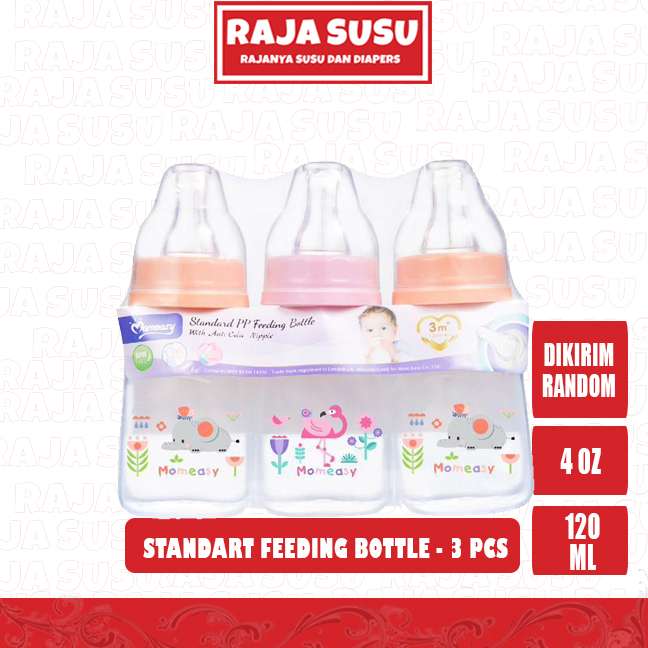MOMEASY STANDART PP FEEDING BOTTLE 120ML/4OZ 3M+ (44678)