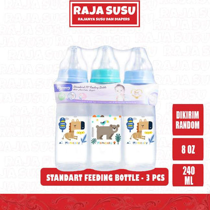 MOMEASY STANDART PP FEEDING BOTTLE 240ML/8OZ 3M+ (44679)