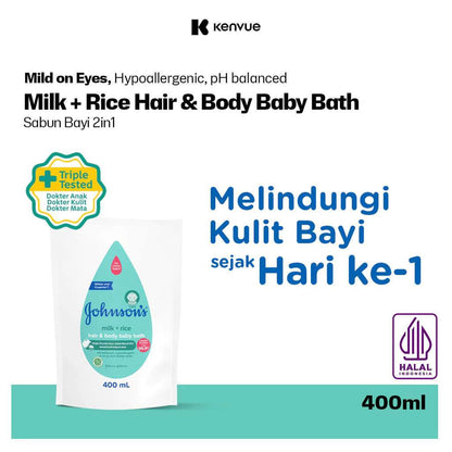 JOHNSON MILK BATH & RICE 375 ML REFIL