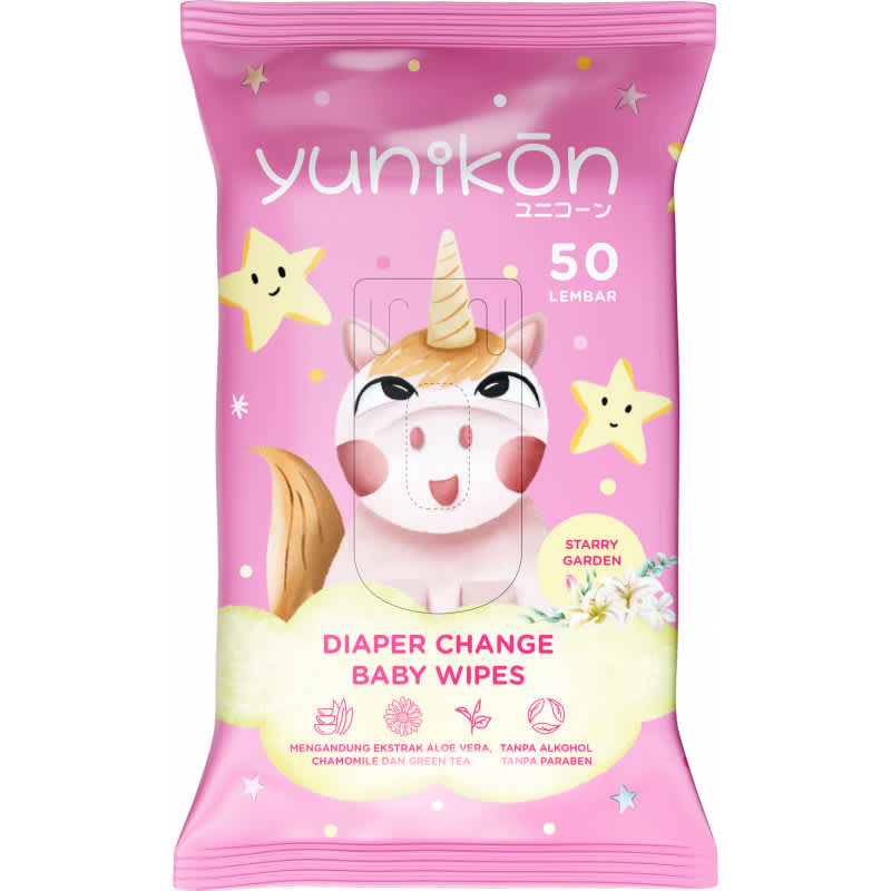 YUNIKON BABY WIPES DIAPER CHANGE PINK 50'S