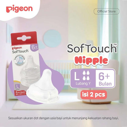 PIGEON SOFTOUCH PLUS NIPPLE 2PCS BOX L