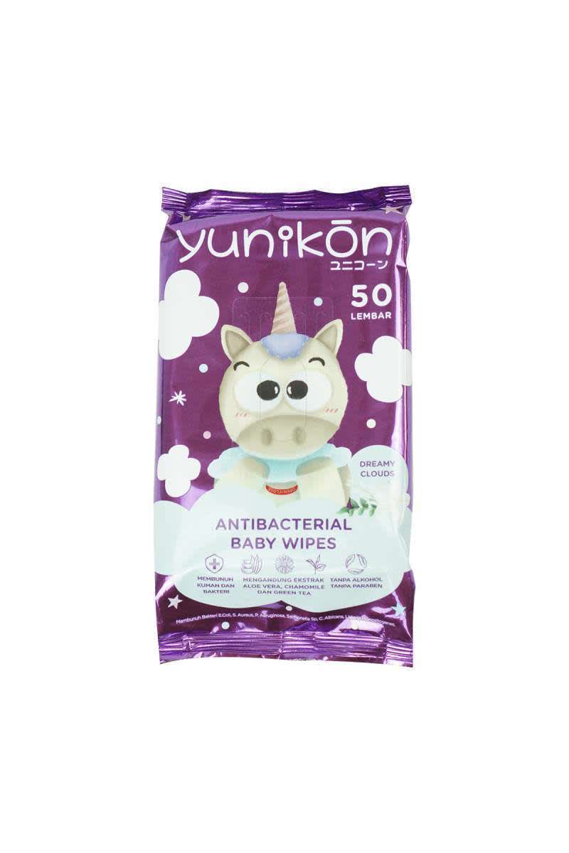YUNIKON BABY WIPES ANTI BACTERIAL UNGU 50'S