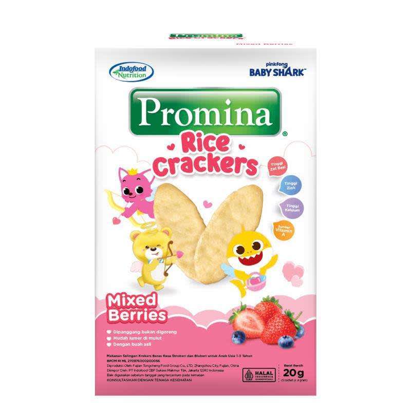 PROMINA RICE CRACKERS MIXED BARRIES 20GR