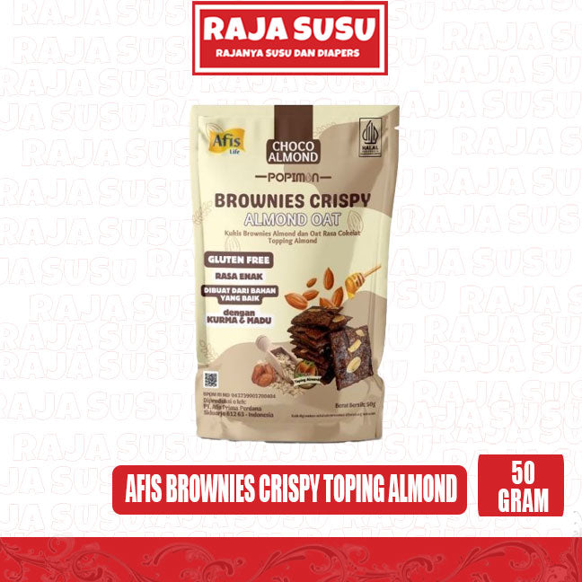 AFIS POPIMON BROWNIES CRISPY TOPING ALMOND 50GR