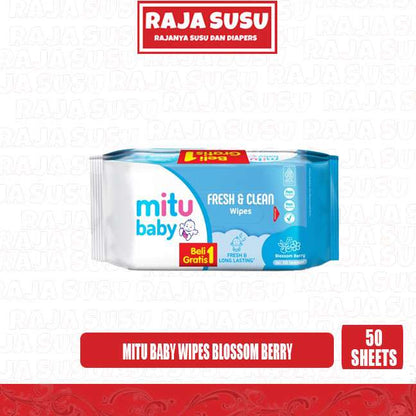 MITU BABY WIPES BLOSSOM BERRY 50'S BIRU