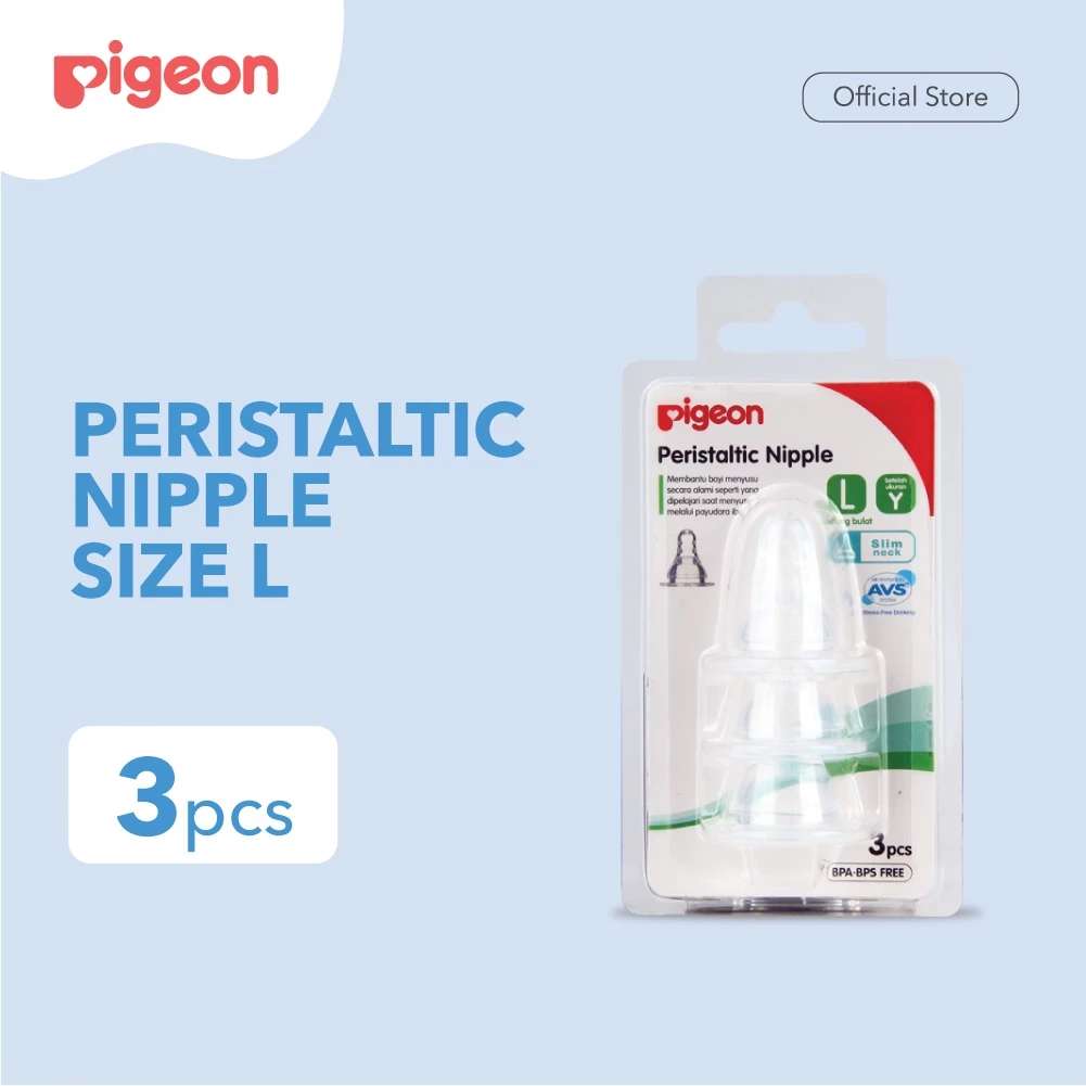 PIGEON PERISTALTIC SLIM NECK NIPPLE 3 BLISTER L