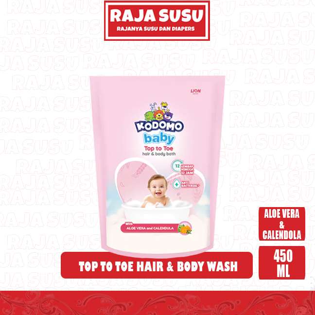 KODOMO BABY TOP TO TOE PINK REFILL 450ML (11027)