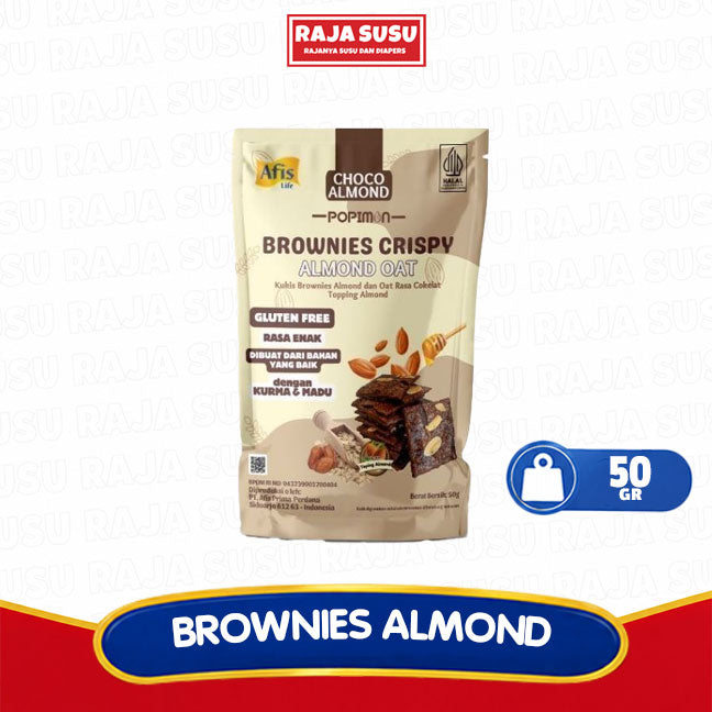 AFIS POPIMON BROWNIES CRISPY TOPING ALMOND 50GR