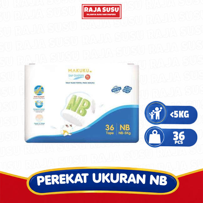 MAKUKU SAP DIAPERS SLIM CARE TAPE NB36