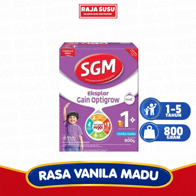 SGM EKSPLOR GAIN OPTIGROW 1 VANILA MADU 800 GR
